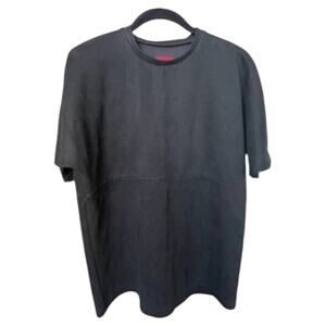 Killion Oversized Tee - Black Faux Suede - M
